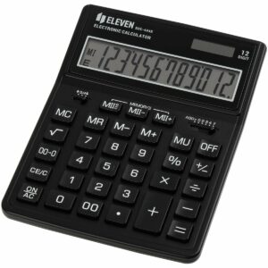 Калькулятор настольный Eleven SDC-444X-BK, 12 разрядов, двойное питание, 155*204*33мм, черный