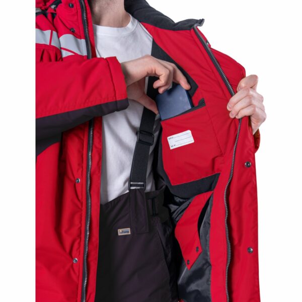 Куртка ХАЙ-ТЕК SAFETY зимняя, красный-черный