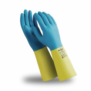 Перчатки СОЮЗ (CG-971), латекс/неопрен, 0.70 мм, 320 мм, хлопковая подкладка,сине-желтый