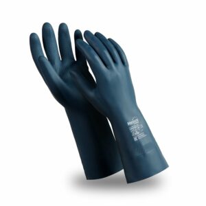 Перчатки ХИМИК (CG-972), латекс/неопрен, 0.70 мм, 320 мм, хлопковая подкладка, цвет черный