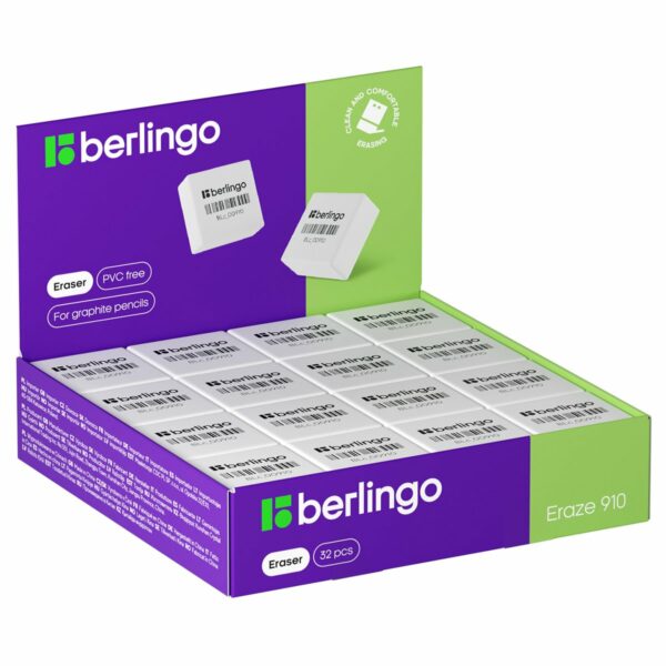 Ластик Berlingo "Eraze 910", прямоугольный, 28*28*13мм