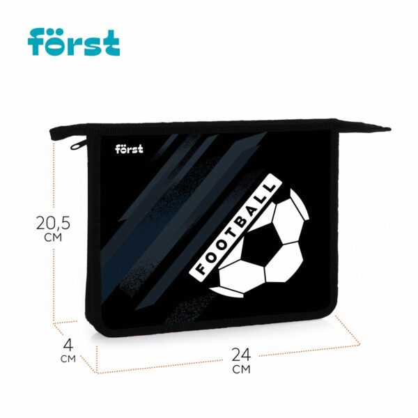 Папка для тетрадей 1 отделение, А5 Först "Football", 240*205*40мм, пластик, на молнии