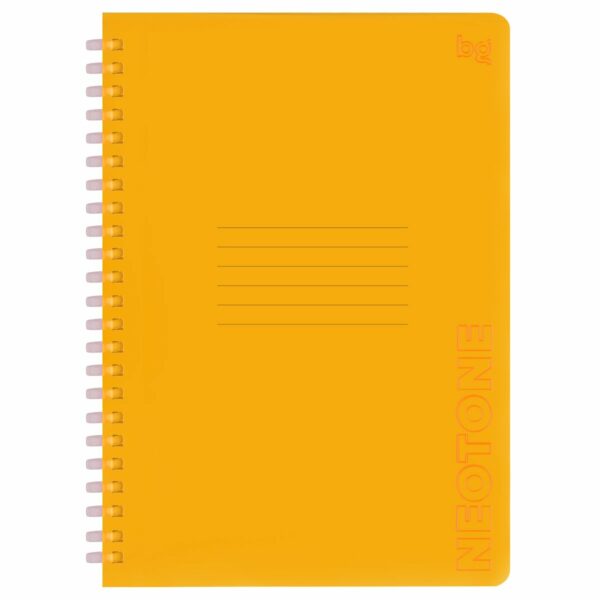 Тетрадь 48л., А5, клетка на силиконовом гребне, BG "Neon. Orange", пластиковая обложка