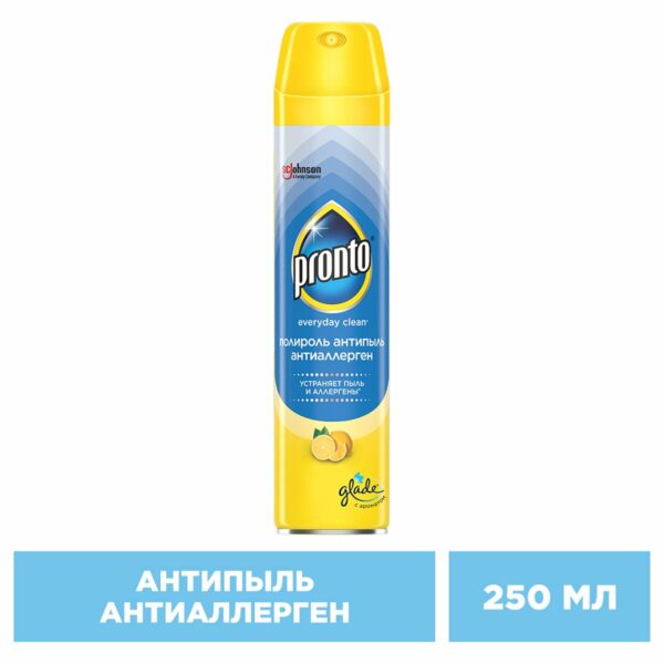 Полироль для мебели Pronto "Антипыль-Антиаллерген", аэрозоль, 250мл