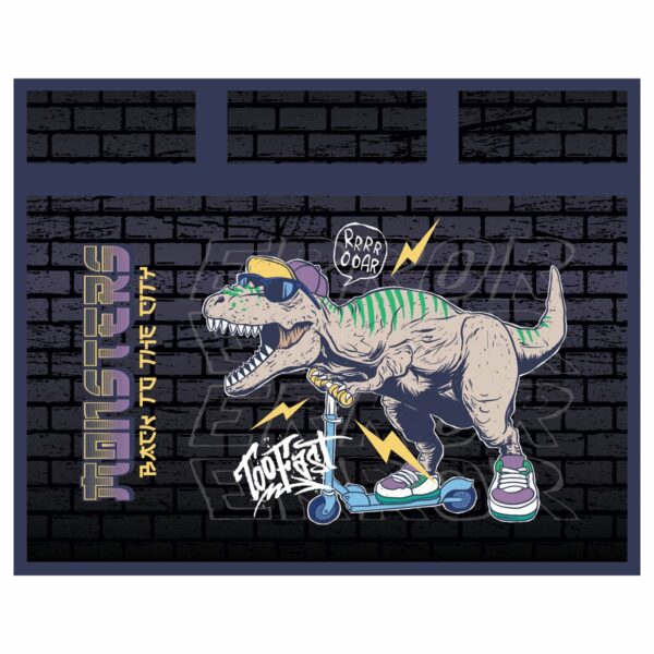 Папка с ручками А4 ArtSpace "Dino", пластик, на молнии, 75мм