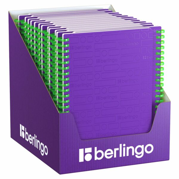 Бизнес-тетрадь A5, 80л., Berlingo "Your Way", клетка, на силиконовом гребне, 80г/м2, пластик обложка 600мкм, фиолетовая