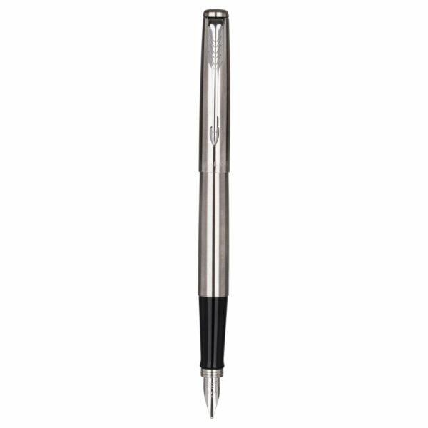 Набор Parker "Jotter Stainless Steel CT": ручка шариковая 1,0мм синяя и ручка перьевая 1,0мм синяя, подарочная упаковка
