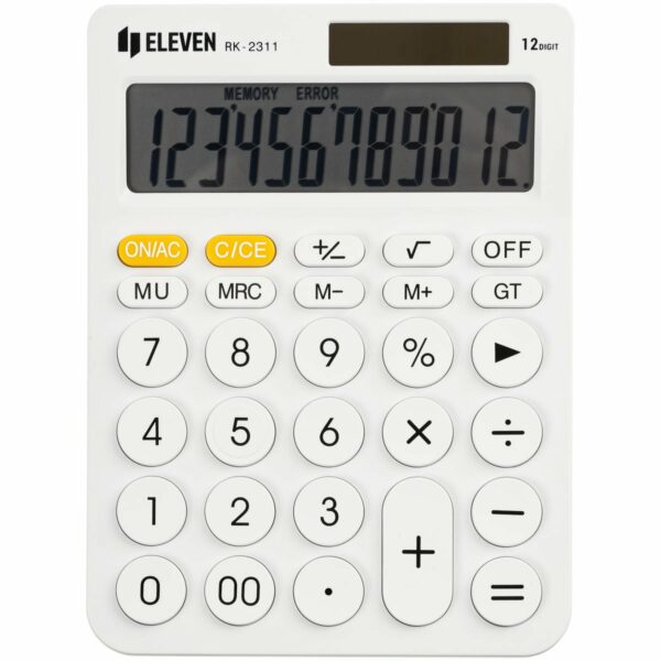 Калькулятор настольный Eleven RK-2311-WH, 12 разрядов, двойное питание, 143*192*26мм, белый