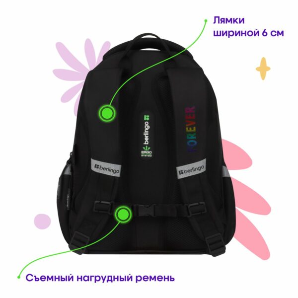 Рюкзак Berlingo Modern "Holographic" 38*30*18см, 3 отделения, 2 кармана, эргономичная спинка