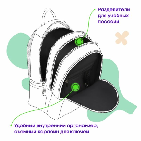 Рюкзак Berlingo Modern "Follow your heart" 38*30*18см, 3 отделения, 2 кармана, эргономичная спинка