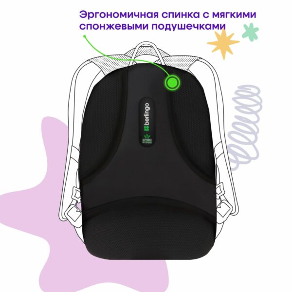 Рюкзак Berlingo Comfort "Next level" 38*27*18см, 3 отделения, 2 кармана, эргономичная спинка