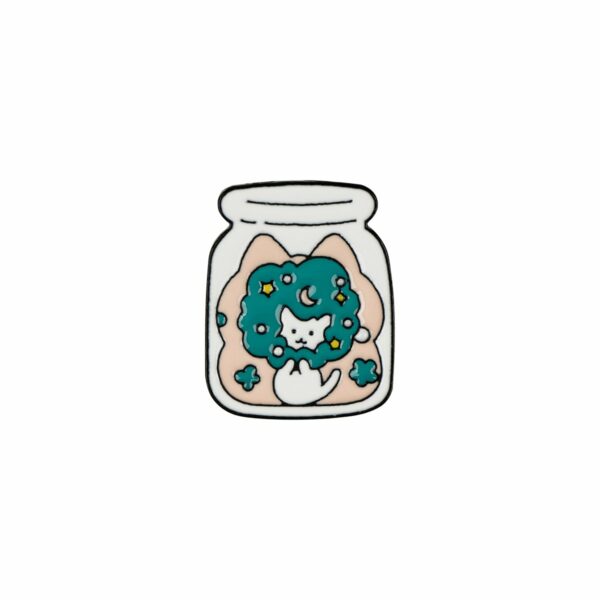 Набор металлических значков MESHU "White cats", эмаль, 4шт, картонная подложка, европодвес