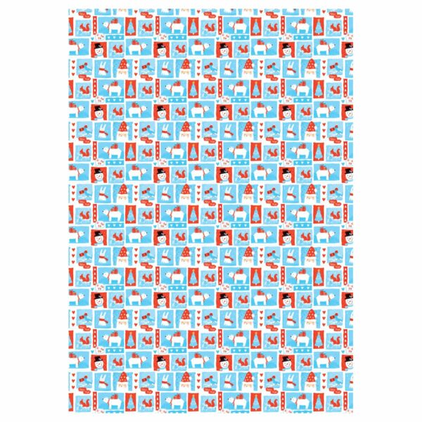 Упаковочная бумага глянц. 70*100см, MESHU "Happy New Year", 80 г/м2, ассорти, 4 дизайна