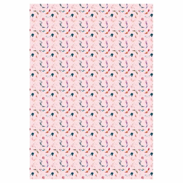 Упаковочная бумага глянц. 70*100см, MESHU "Woman time", 80 г/м2, ассорти, 4 дизайна
