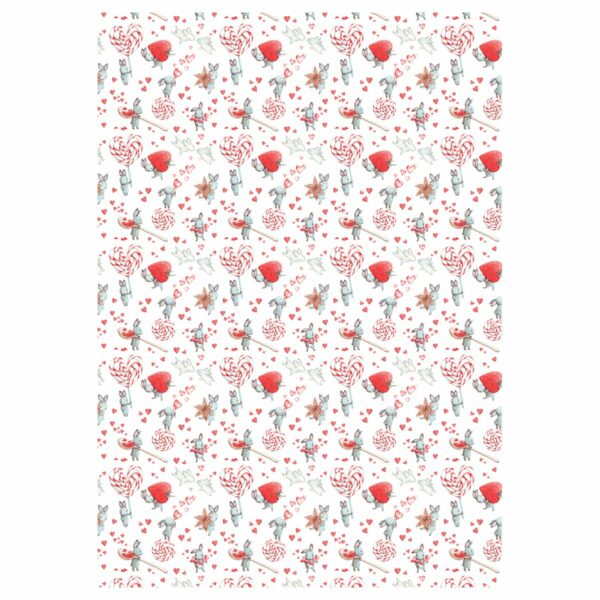 Упаковочная бумага глянц. 70*100см, MESHU "Love", 80 г/м2, ассорти, 4 дизайна
