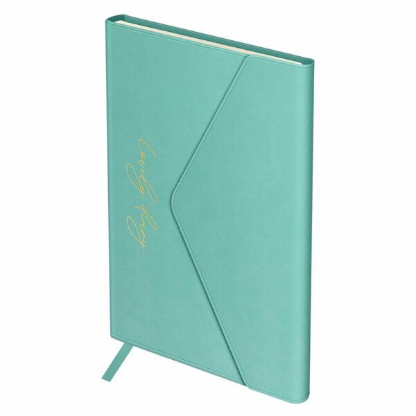Ежедневник недатированный, А5, 136л., твердый переплет, кожзам, Greenwich Line "Envelope. Tiffany", на кнопке