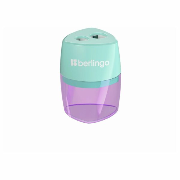 Точилка пластиковая Berlingo "Haze XL", с контейнером, 2 отверстия, ассорти
