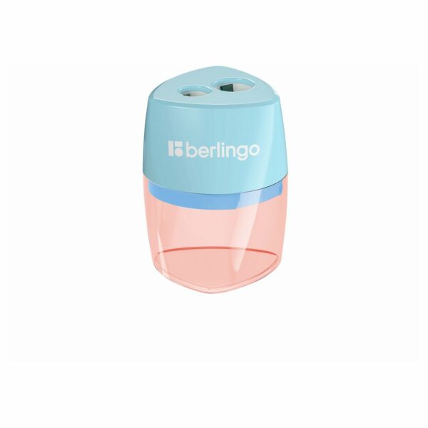 Точилка пластиковая Berlingo "Haze XL", с контейнером, 2 отверстия, ассорти