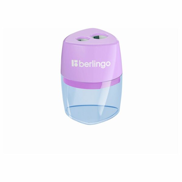 Точилка пластиковая Berlingo "Haze XL", с контейнером, 2 отверстия, ассорти