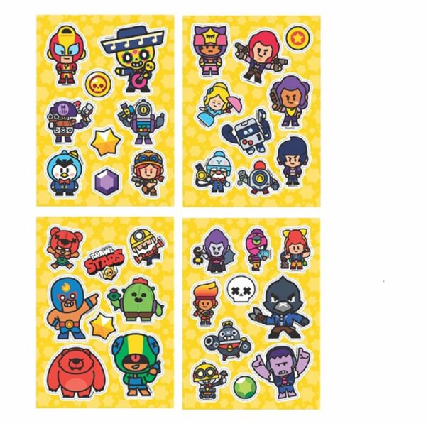 Наклейки Brawl Stars "Желтые", 36 наклеек, пакет