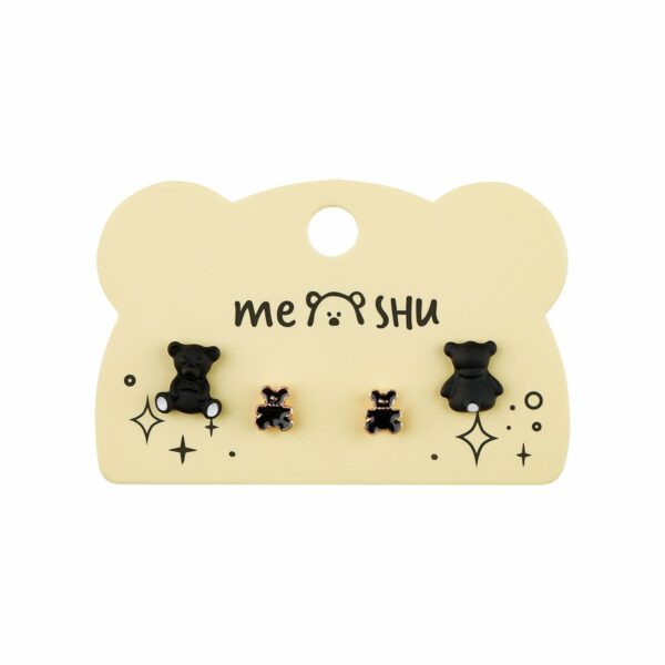 Серьги MESHU "Bears", бижутерия, 2 пары, европодвес