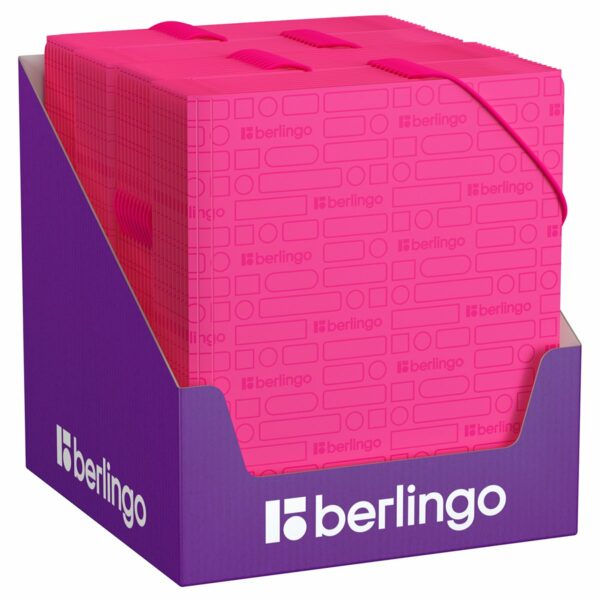 Папка для тетрадей на резинке Berlingo "Your Way" А5+, 600мкм, розовый неон