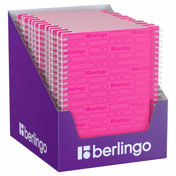 Бизнес-тетрадь A5, 80л., Berlingo "Your Way", клетка, на силиконовом гребне, 80г/м2, пластик обложка 600мкм, розовый неон