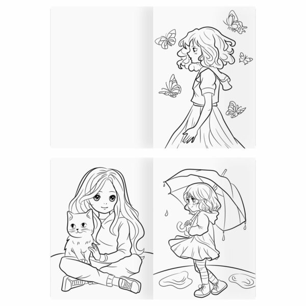 Раскраска А4, 16 стр., ТРИ СОВЫ "В стиле kawaii"