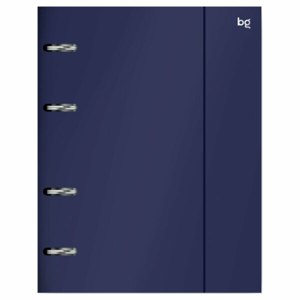 Тетрадь на кольцах А5, 120л., BG "Base", пластиковая обложка, синий, с резинкой