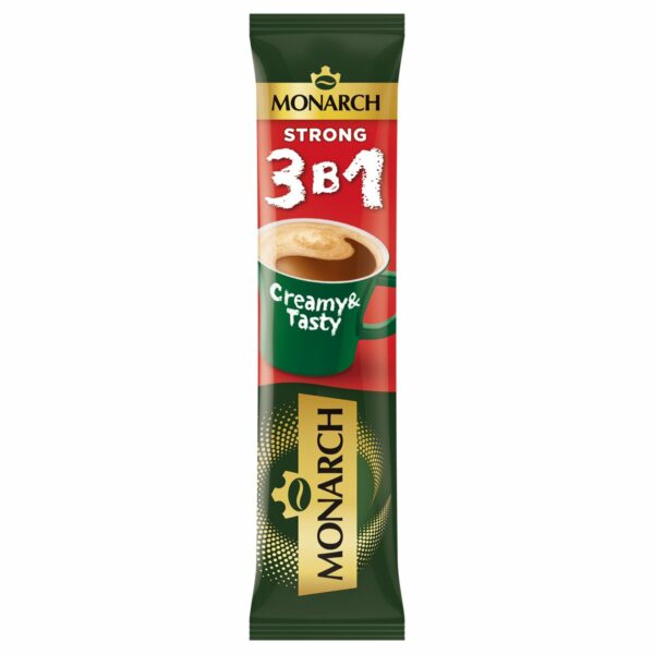 Кофе растворимый Monarch "Strong", 3в1, порошкообразный, порционный, 50 пакетиков*13,5г, мягкая упаковка