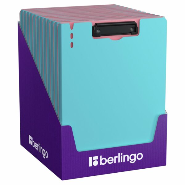 Папка-планшет с зажимом Berlingo "Haze" А4, пластик (полифом), 1800мкм, голубая