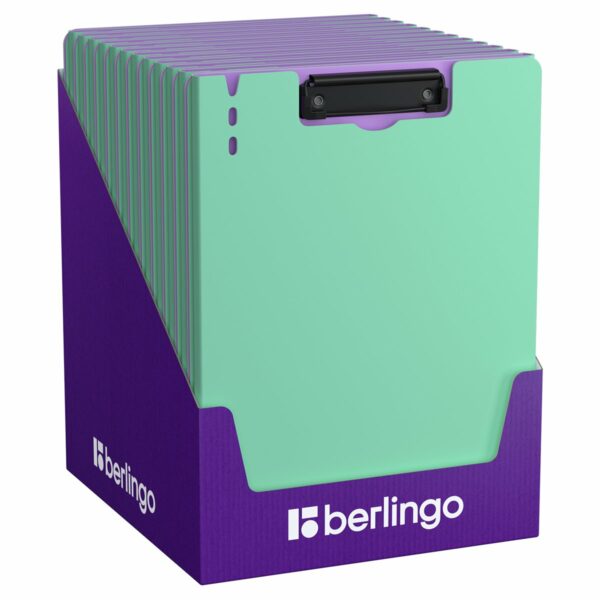 Папка-планшет с зажимом Berlingo "Haze" А4, пластик (полифом), 1800мкм, мятная