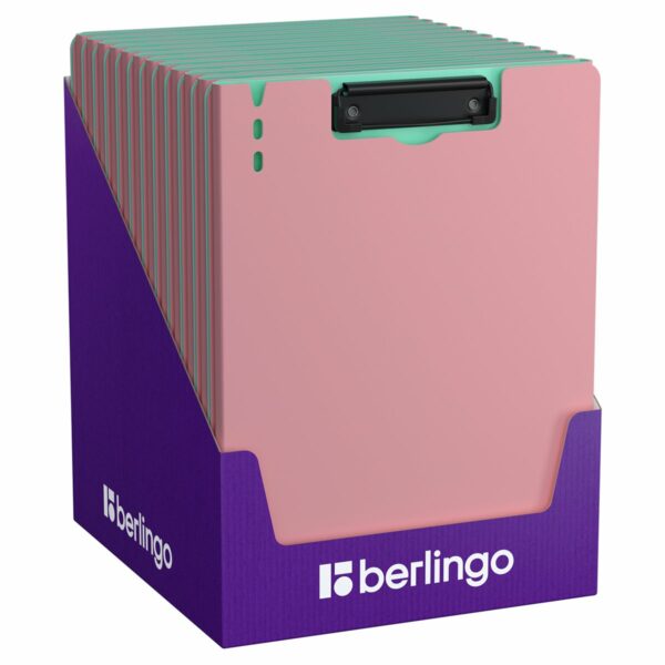 Папка-планшет с зажимом Berlingo "Haze" А4, пластик (полифом), 1800мкм, розовая