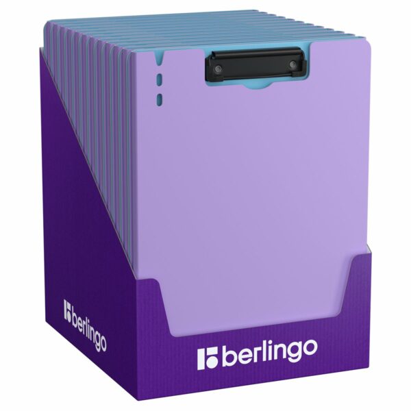 Папка-планшет с зажимом Berlingo "Haze" А4, пластик (полифом), 1800мкм, сиреневая