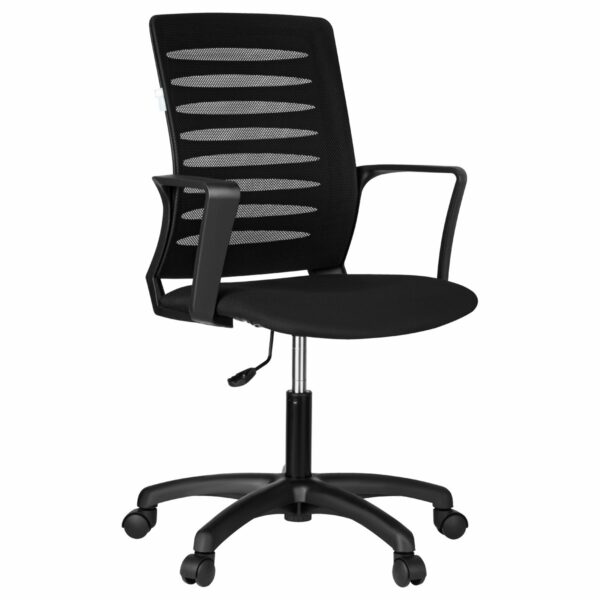 Кресло оператора Helmi HL-M16 "Webstar", спинка ткань-сетка черная/сиденье ткань черная