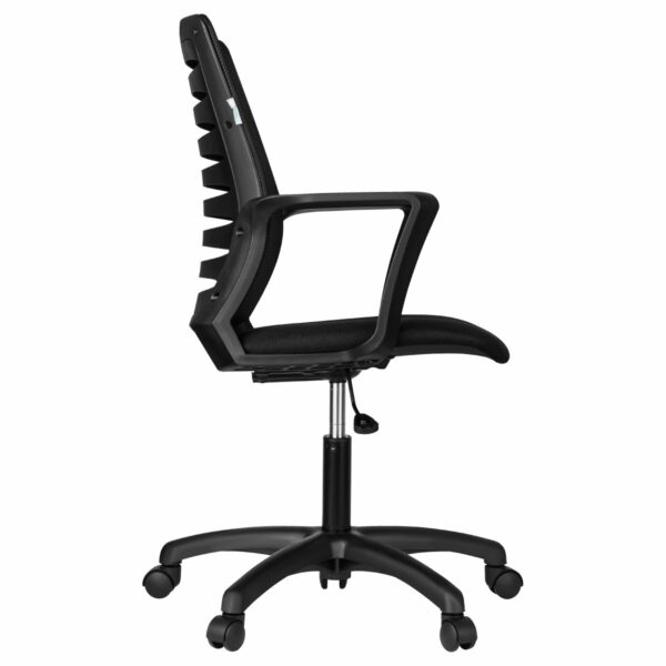 Кресло оператора Helmi HL-M16 "Webstar", спинка ткань-сетка черная/сиденье ткань черная