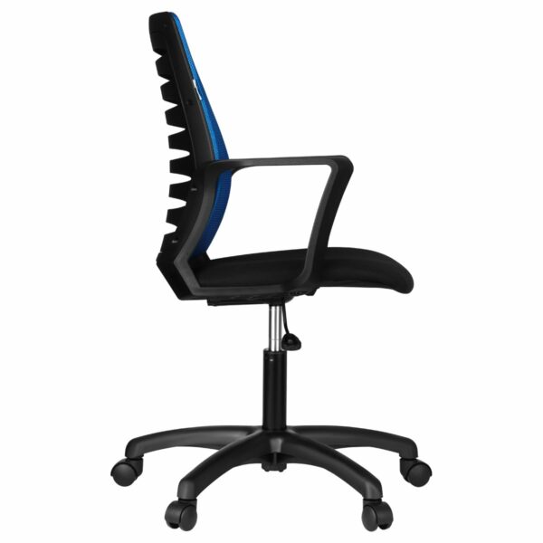 Кресло оператора Helmi HL-M16 "Webstar", спинка ткань-сетка синяя/сиденье ткань черная