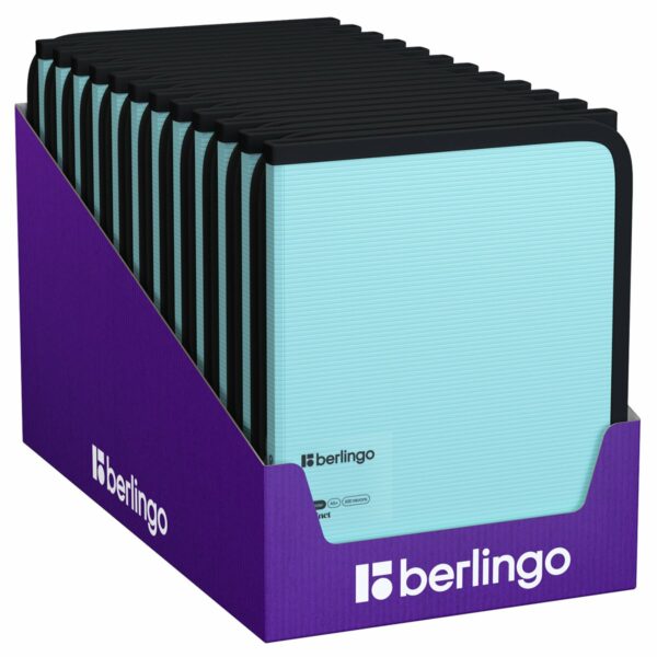 Папка на молнии Berlingo "Instinct" А5+, 600мкм, аквамарин