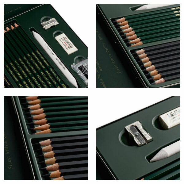 Набор карандашей ч/г Faber-Castell "Pitt Graphite Matt" и "Castell 9000", 20 предметов, заточен., метал. кор.