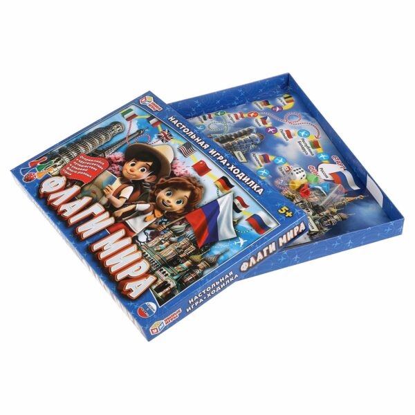 Игра настольная Умные игры "Ходилка. Флаги мира", картонная коробка