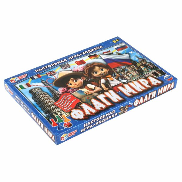 Игра настольная Умные игры "Ходилка. Флаги мира", картонная коробка