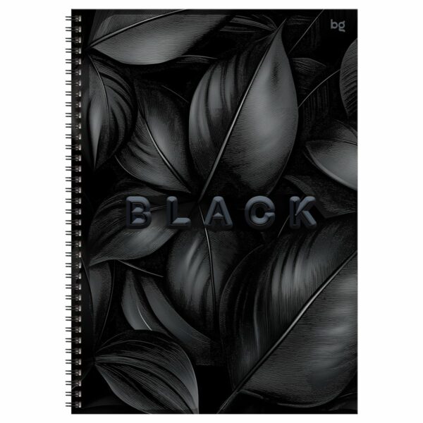 Тетрадь 96л., А4, клетка, на гребне BG "Just black", soft-touch ламинация, выб. лак