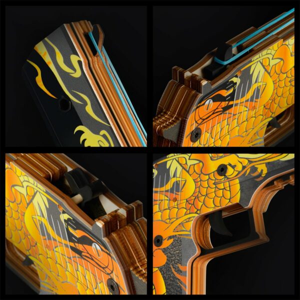 Пистолет деревянный ТРИ СОВЫ Desert Eagle, "Якудза", подложка ХДФ с европодвесом, термоусадка