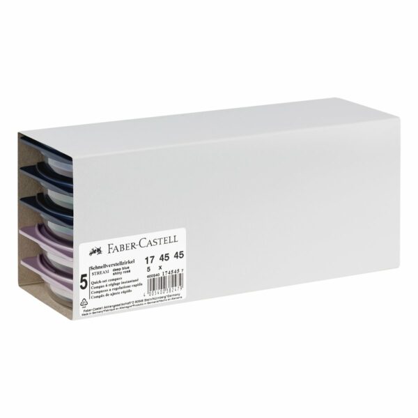 Циркуль Faber-Castell + грифели, пластиковый футляр,  цвет темно-синий., роз. золото