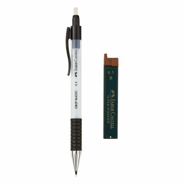 Карандаш механический Faber-Castell "Grip Matic"+грифели, 0,5мм, небесный, блистер