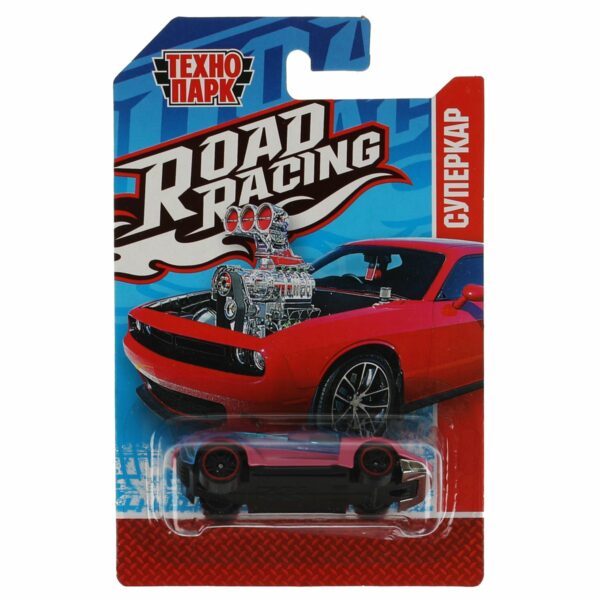 Машина игрушечная Технопарк "Road Racing. Суперкар", металл., 7,5см, ассорти, в блистере