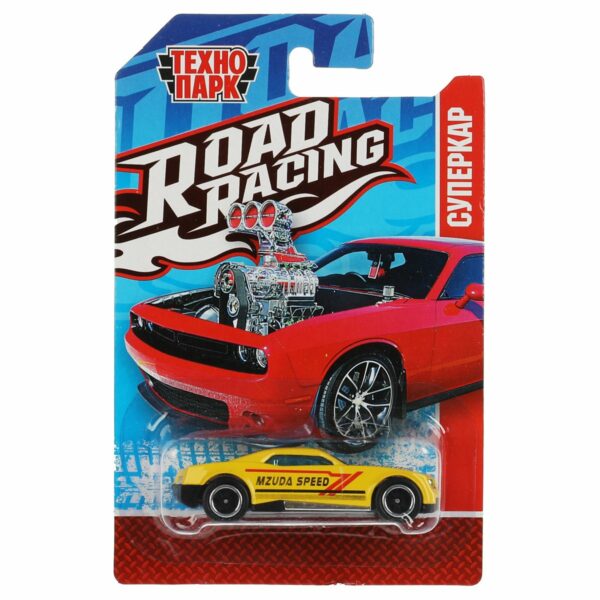 Машина игрушечная Технопарк "Road Racing. Суперкар", металл., 7,5см, ассорти, в блистере