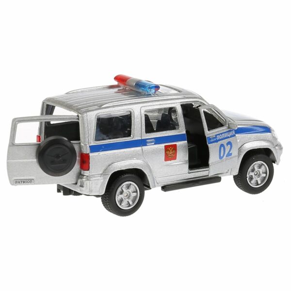 Машина игрушечная Технопарк "Полиция. УАЗ патриот", UAZ, металл., 12см, инерционная, с подвижными элементами