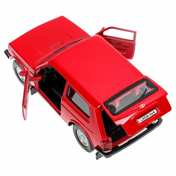 Машина игрушечная Технопарк "Lada 4x4", LADA, металл., 12см, красный, инерционная, с подвижными элементами