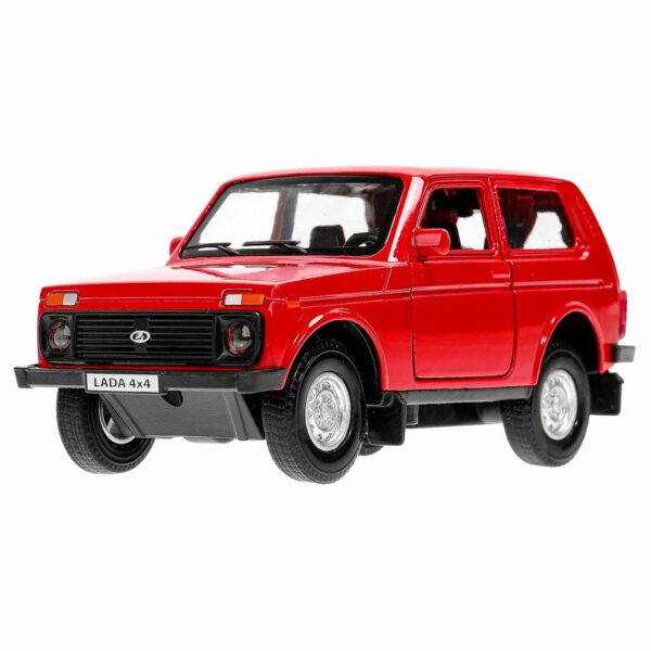 Машина игрушечная Технопарк "Lada 4x4", LADA, металл., 12см, красный, инерционная, с подвижными элементами